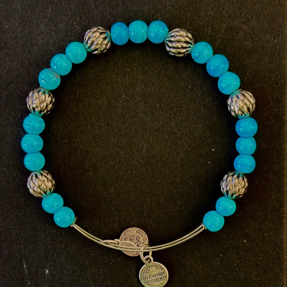 ALEX AND ANI RARE VINTAGE BEADED BLUE/SILVER Turquoise and Silver Bracelet